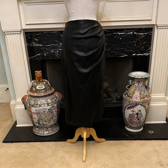 Jason Wu Black Leather Midi Skirt